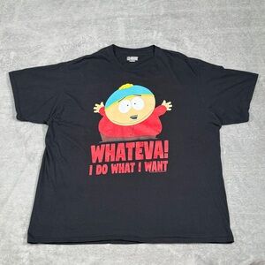 VTG Y2K South Park Cartman Whateva T Shirt Mens 3XL Black Comedy TV Streetwear